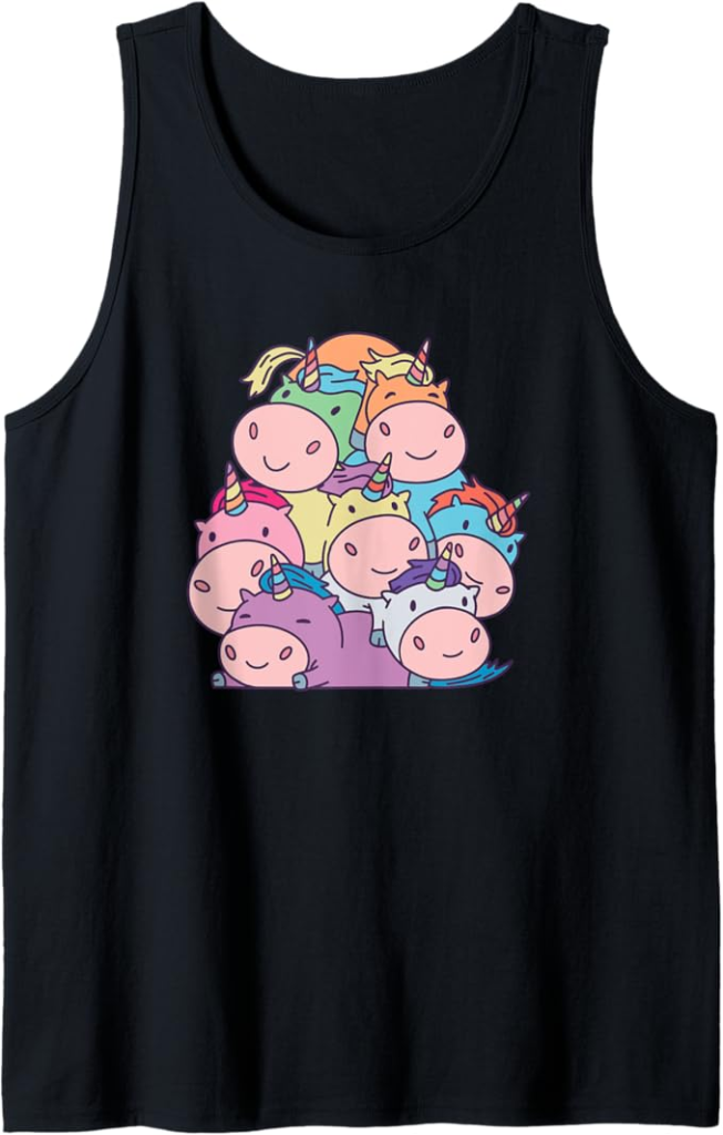 Bonita pila de unicornio Camiseta sin Mangas