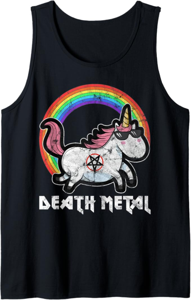 Dulce unicornio Death Metal Unicorn Punk Música Unicornio Camiseta sin Mangas