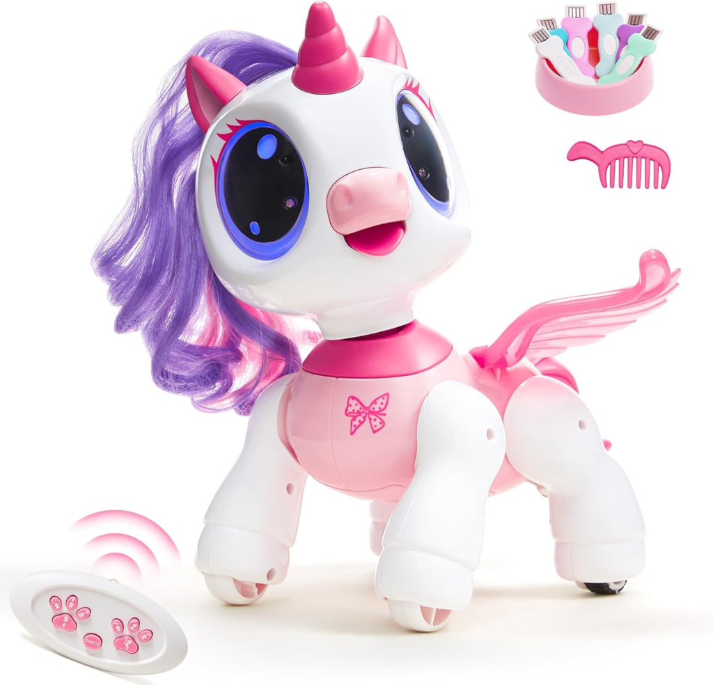 SGILE Robot Juguete para Niñas Unicornio Juguete para Niñas 3 4 5 6 7 8 Años con Música, Baile y Control de Gestos, Unicornio Juguete Interactivo, Rosa