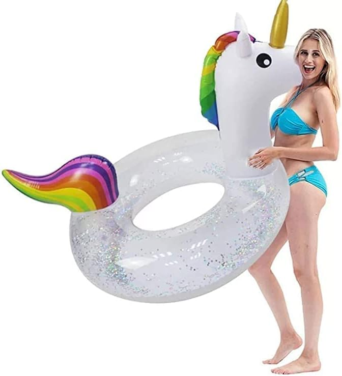 Anillo de natación inflable de unicornio, flotador para piscina, juguete de agua inflable