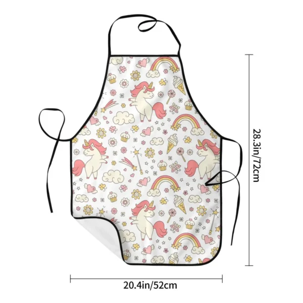 Delantal Unicornio Arcoíris | Delantal Unisex con Estrellas y Varita Mágica para Cocina, Repostería y Jardinería