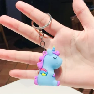 Llavero Creativo de Unicornio de PVC: Accesorio Suave para Bolsos y Claves