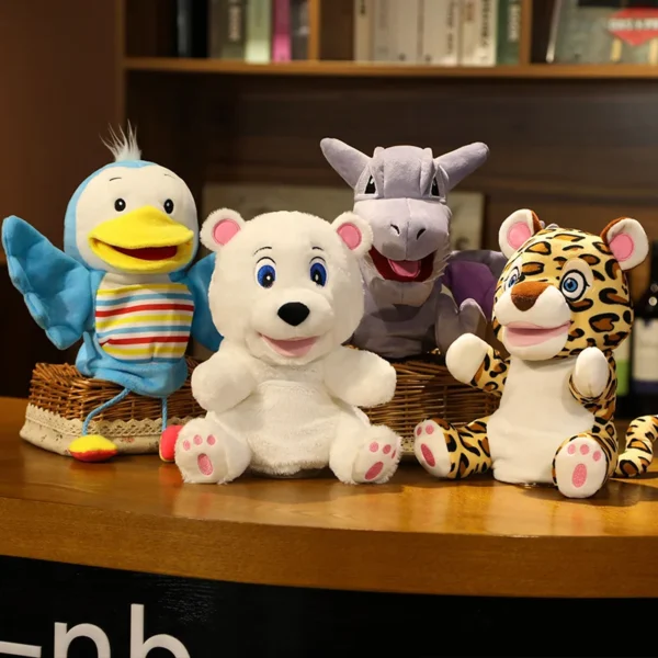 Marioneta de Mano de Peluche Kawaii - Unicornio, Burro, Conejo, Pato, Gallo y Oso, Regalo para Niños y Adultos